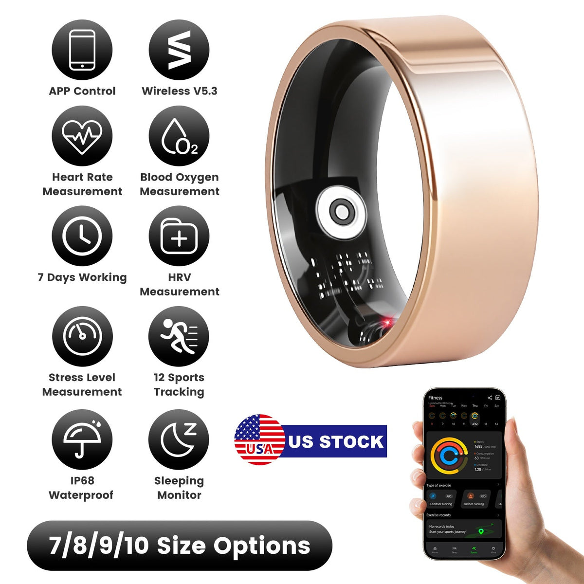 Smart Ring Health & Fitness Tracker
