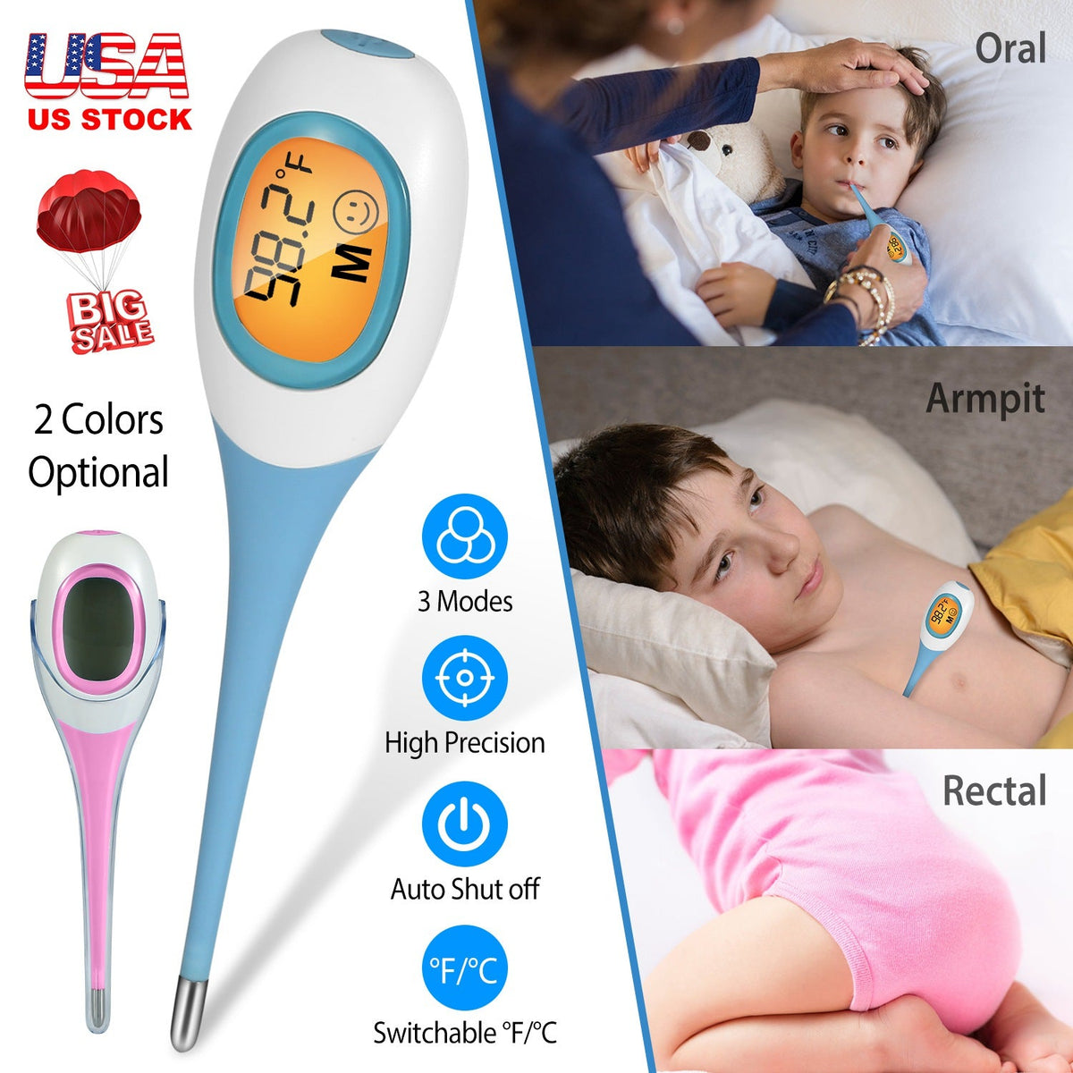 Digital Oral, Rectal & Underarm Thermometer