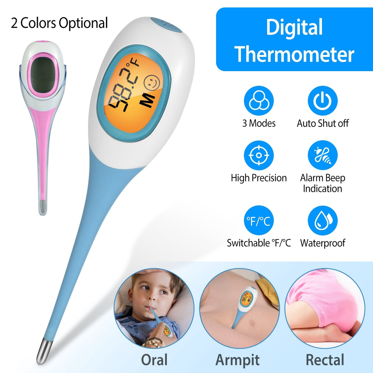 Digital Oral, Rectal & Underarm Thermometer