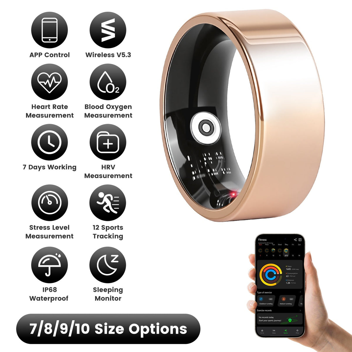 Smart Ring Health & Fitness Tracker