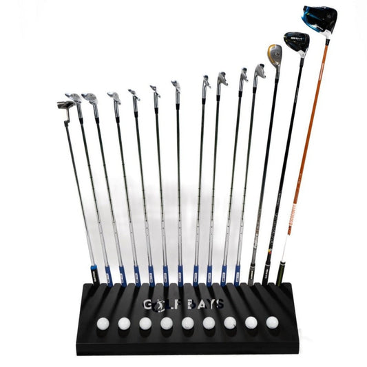 GolfBays Club Display Rack – 14 Clubs & 9 Balls