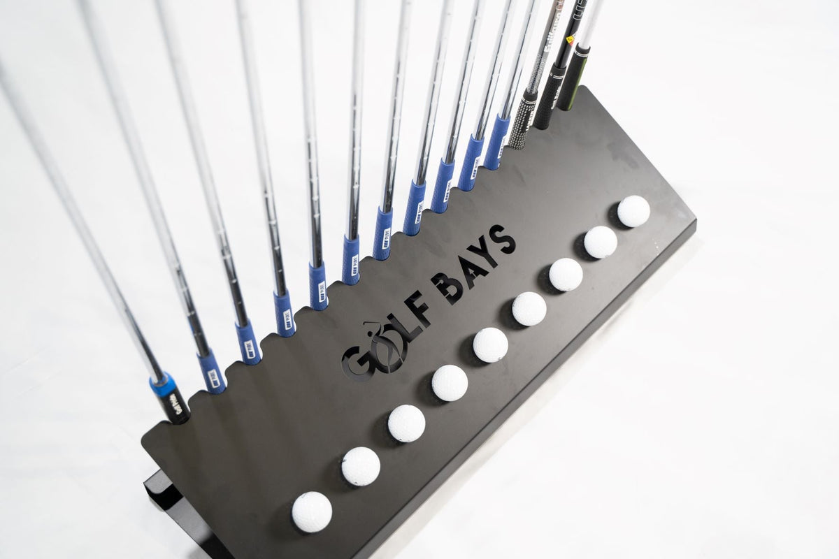 GolfBays Club Display Rack – 14 Clubs & 9 Balls