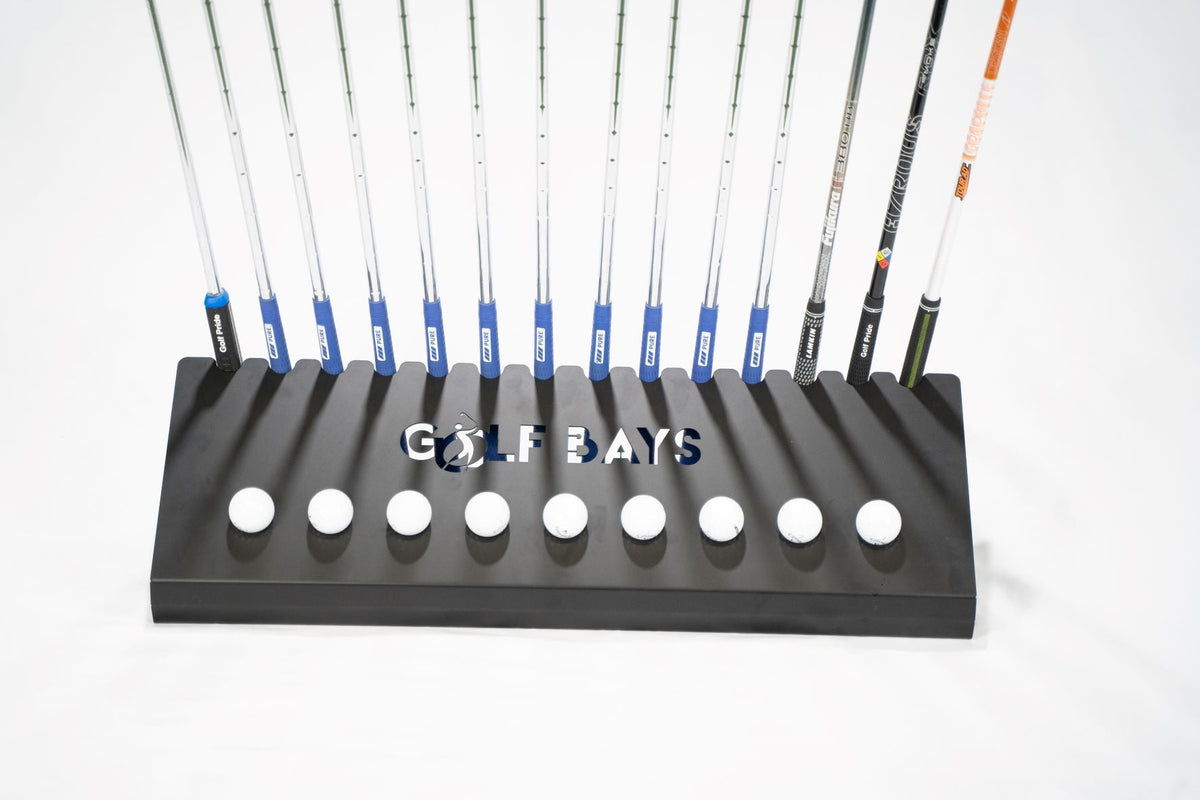 GolfBays Club Display Rack – 14 Clubs & 9 Balls