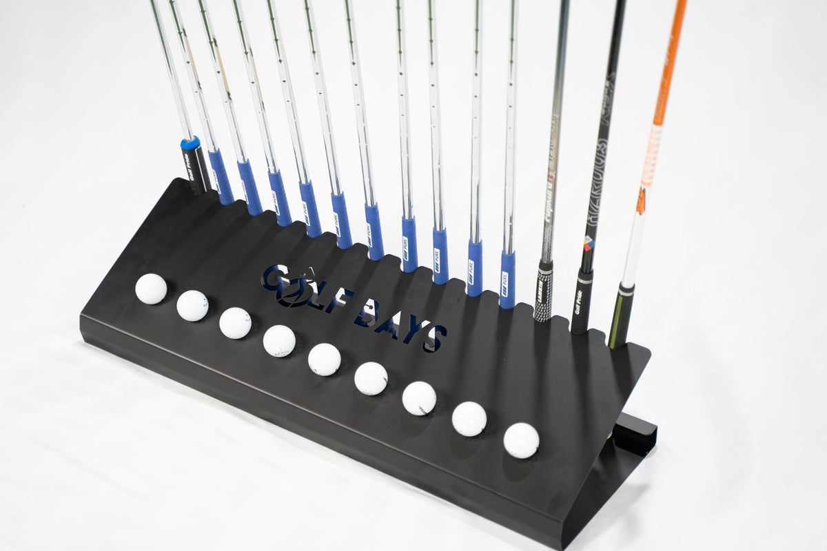GolfBays Club Display Rack – 14 Clubs & 9 Balls