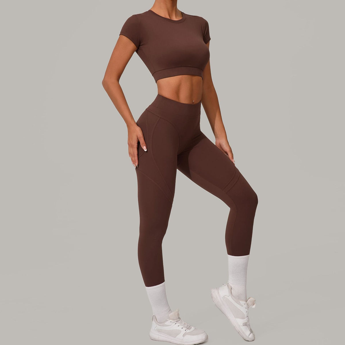 Autumn Sand Brushed Yoga Two Piece Sets