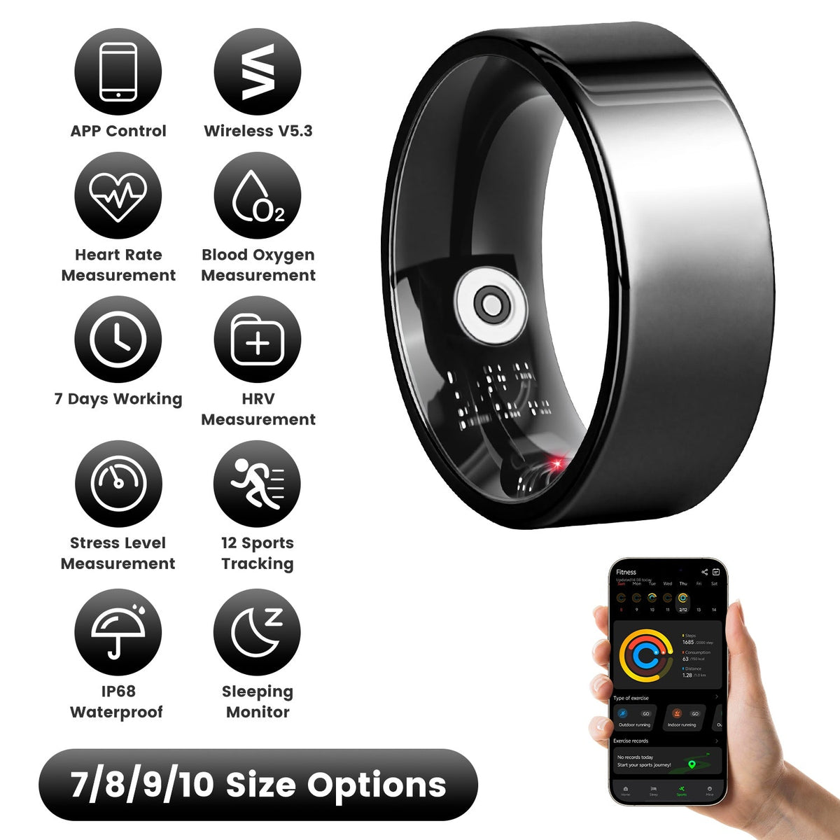 Smart Ring Health & Fitness Tracker
