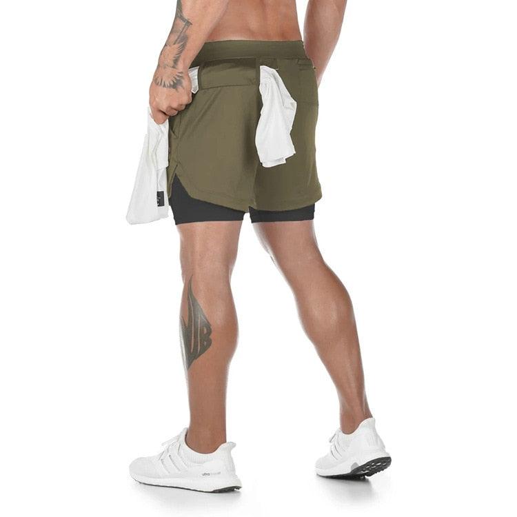 Men's Camo 2-in-1 Quick-Dry Running Shorts
