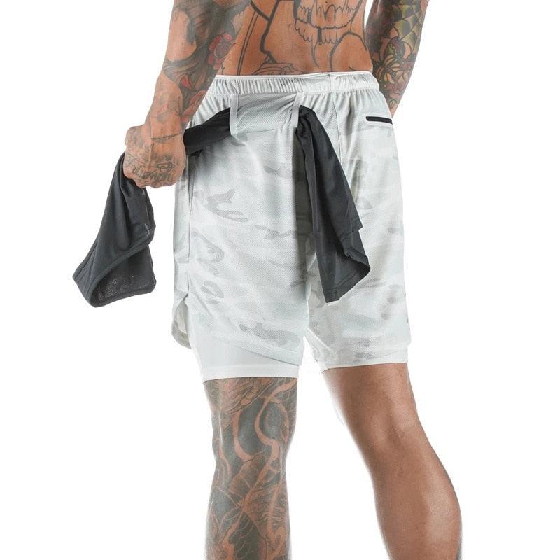Men's Camo 2-in-1 Quick-Dry Running Shorts