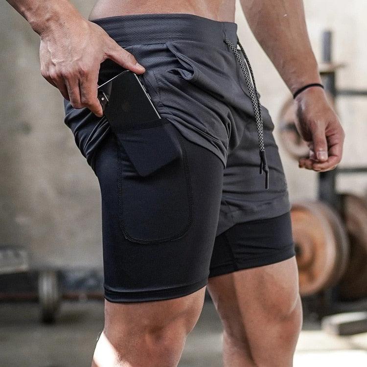Men's Camo 2-in-1 Quick-Dry Running Shorts