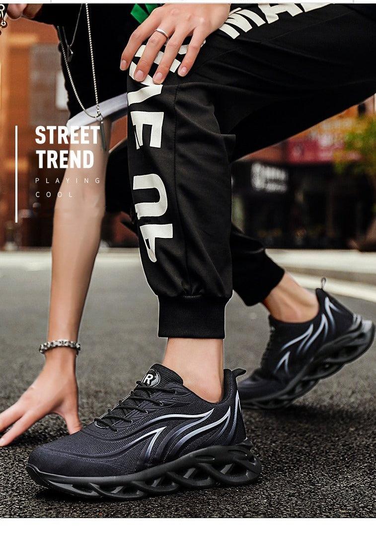 Men's Flame Print Breathable Running Sneakers