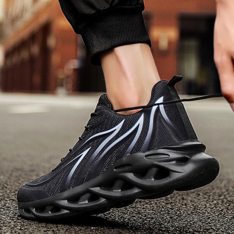 Men's Flame Print Breathable Running Sneakers