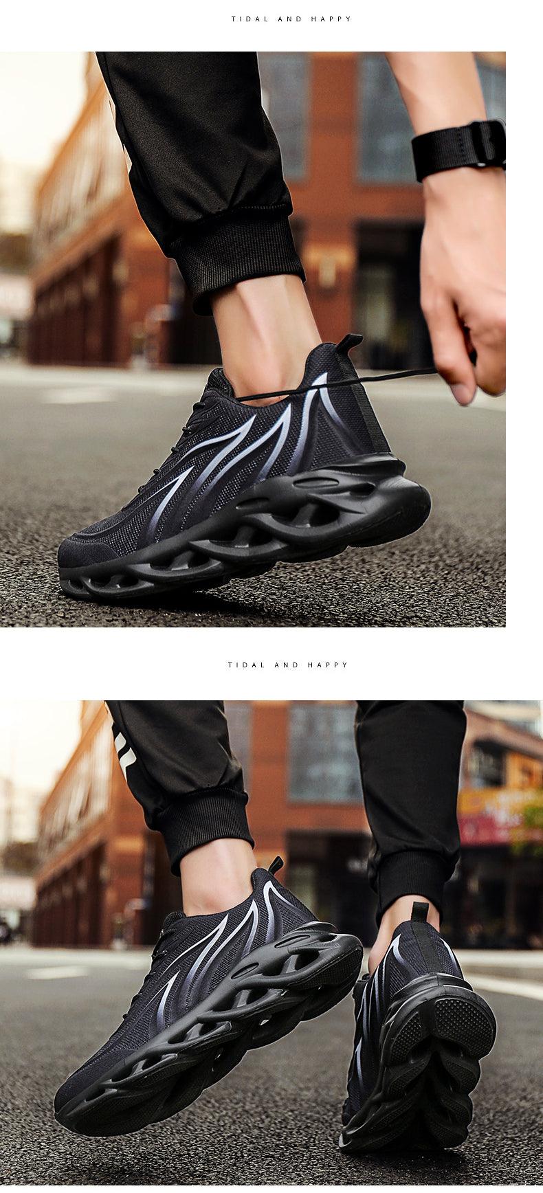 Men's Flame Print Breathable Running Sneakers
