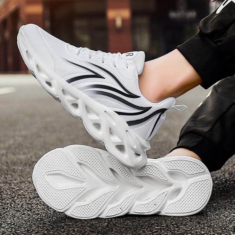 Men's Flame Print Breathable Running Sneakers