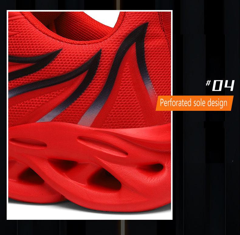 Men's Flame Print Breathable Running Sneakers