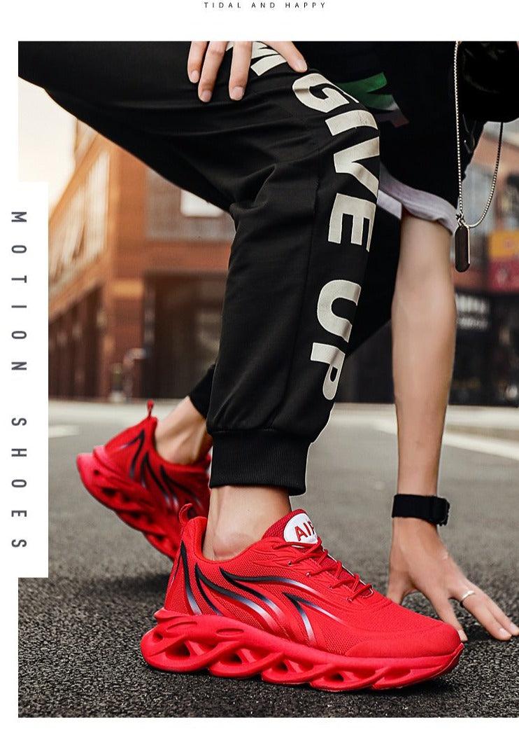 Men's Flame Print Breathable Running Sneakers